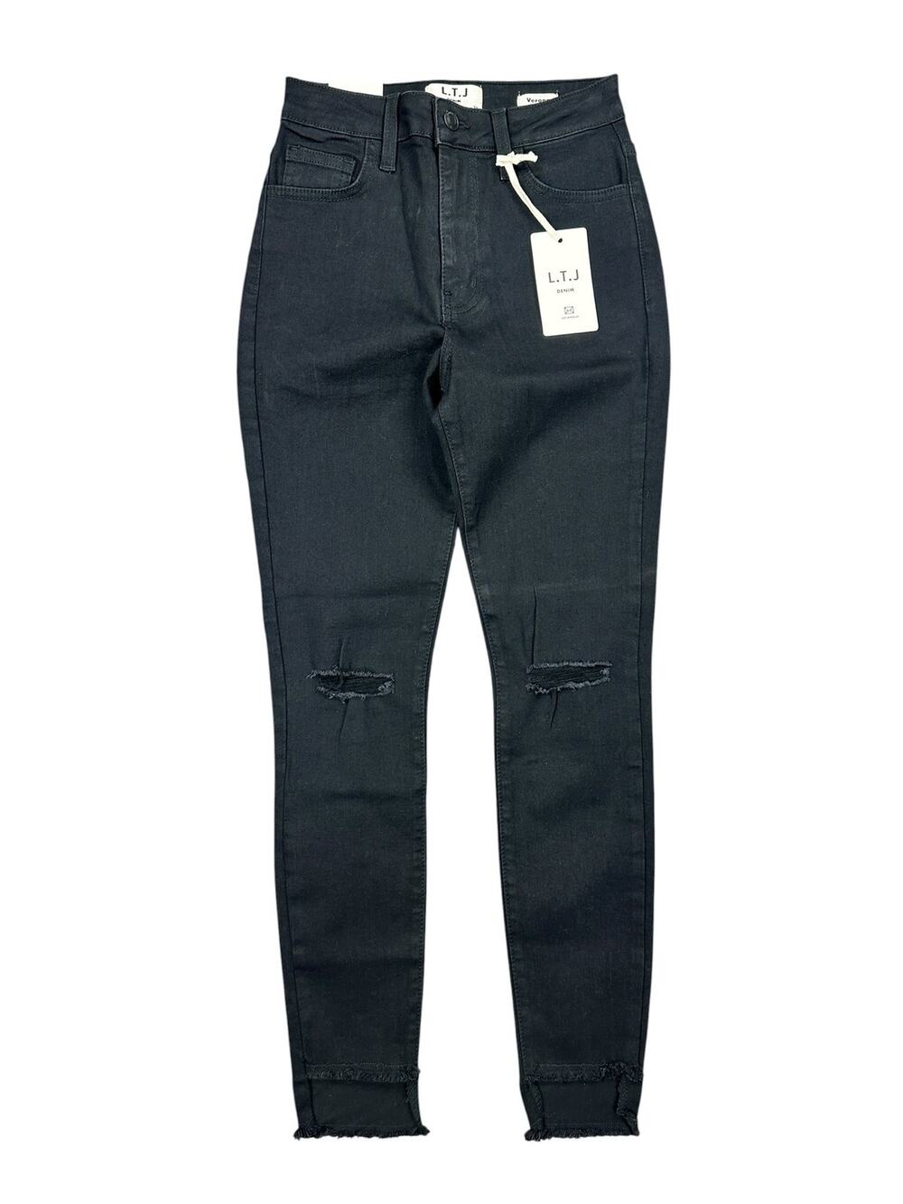 L.T.J. Letter to Juliet Verona Step Hem High Rise Skinny Jeans Black NWT — 25